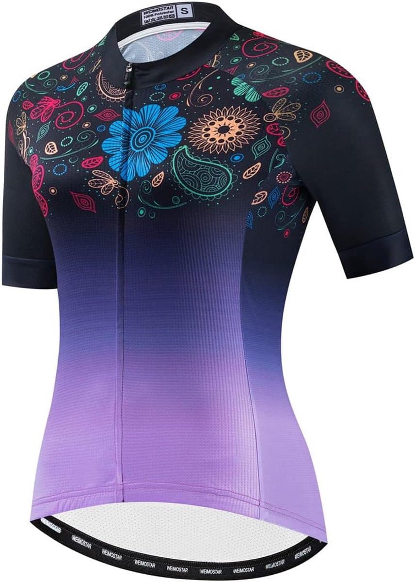 Dames Fietsshirt Kortemouw Zomerademend Wielershirt met Zakken