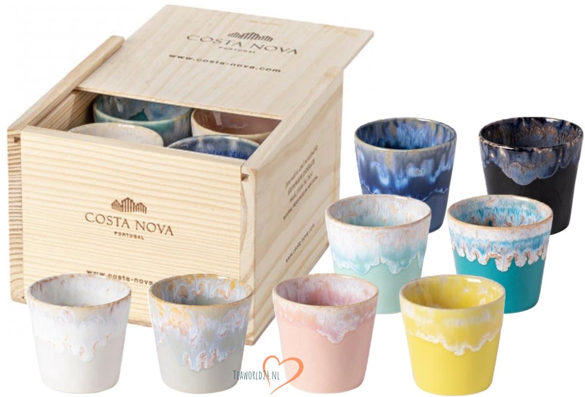 Costa Nova Grespresso - 8 espressokopjes 80ml in houten giftbox