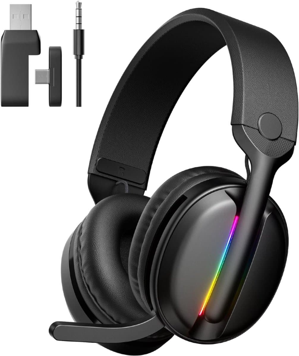 Aura® Game headset draadloos - Headset - Game headset - Gaming headsets - Zwart - 22cm x 19cm x 10cm