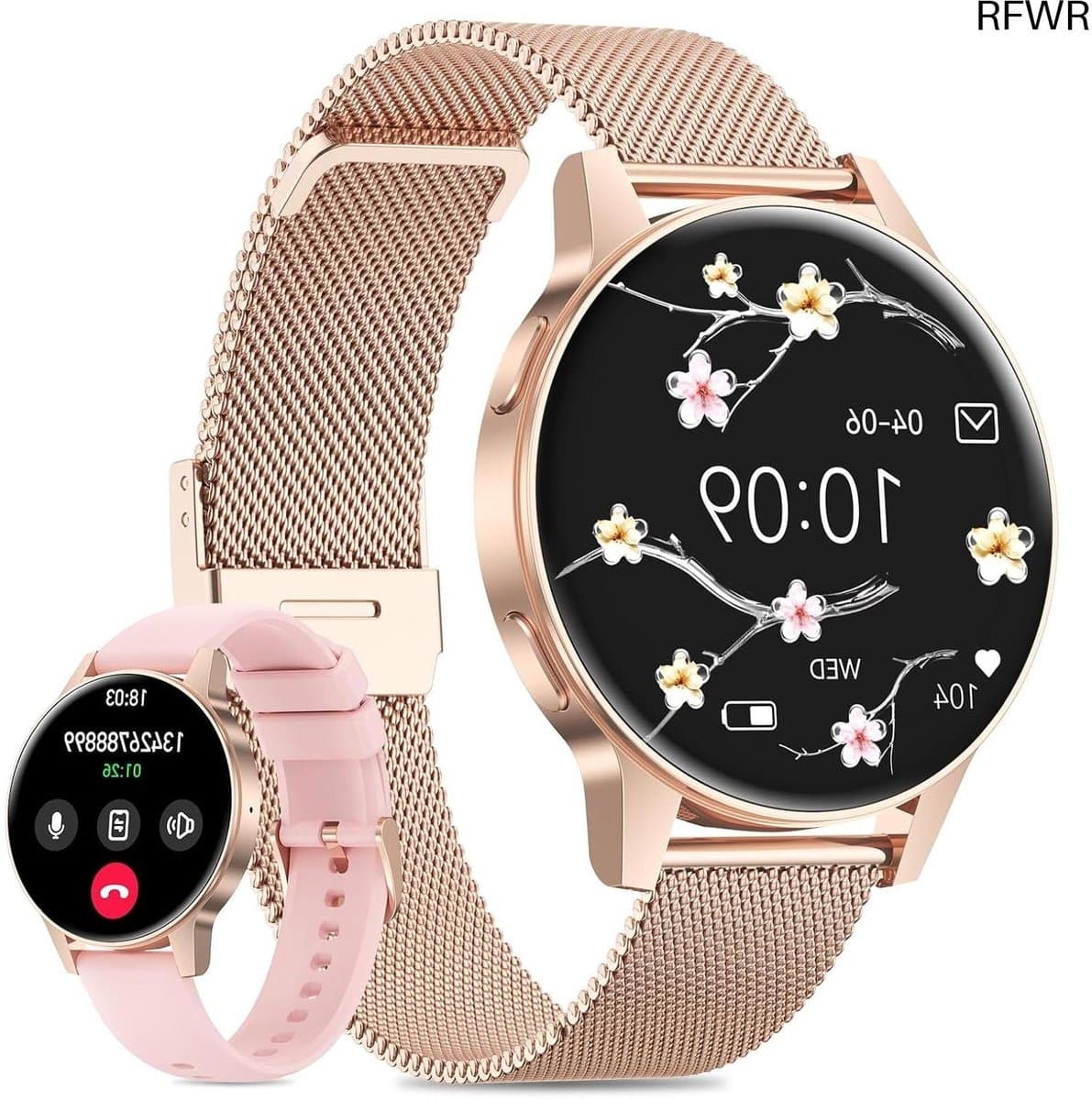RFWR® Smartwatch voor vrouwen met Bluetooth en Slaapmonitoring – 1.27" Touchscreen Activiteitstracker