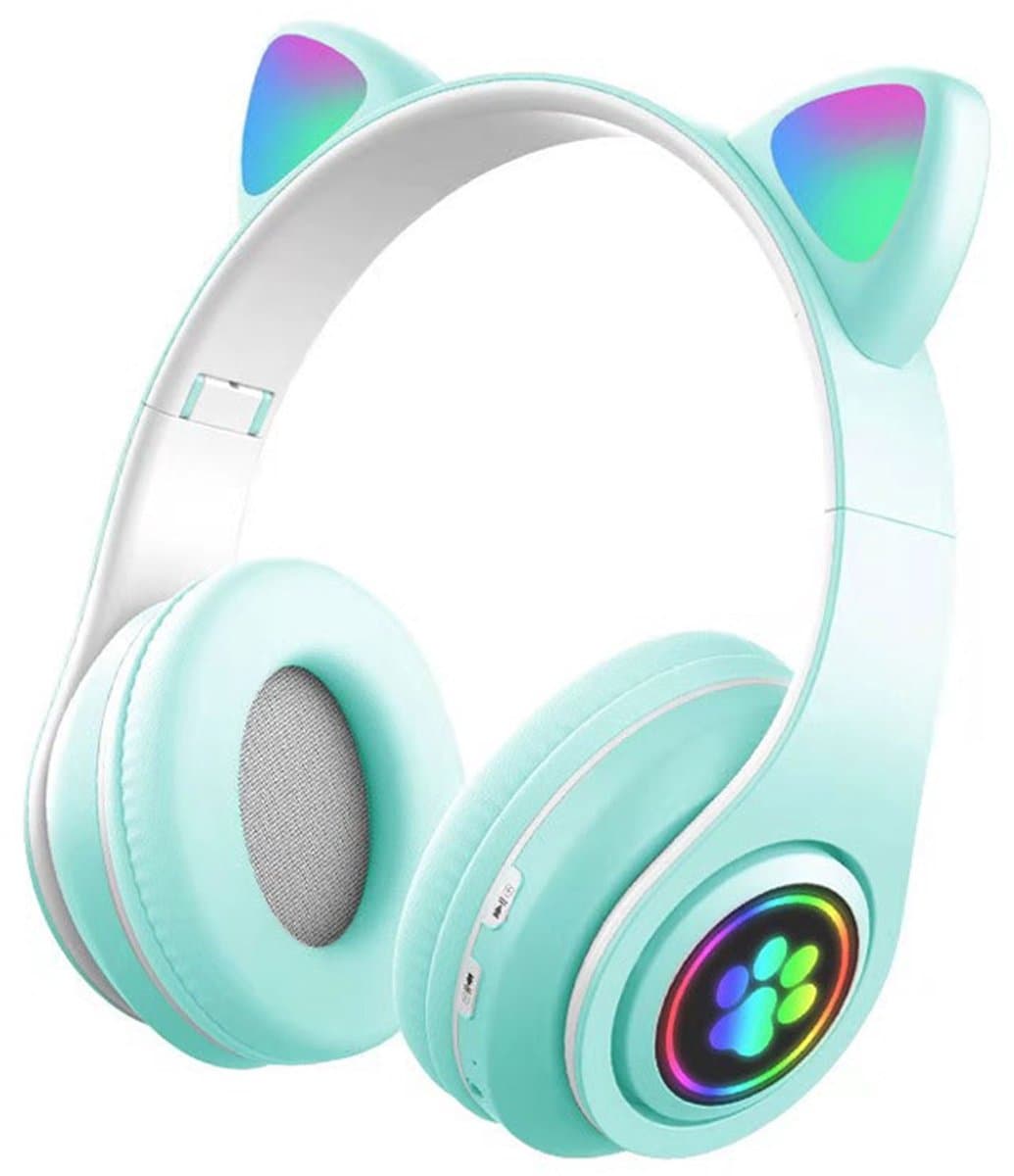 KINSI koptelefoon kinderen draadloos - Kinder Koptelefoon met Kattenoortjes - Multi-apparaat Compatibel