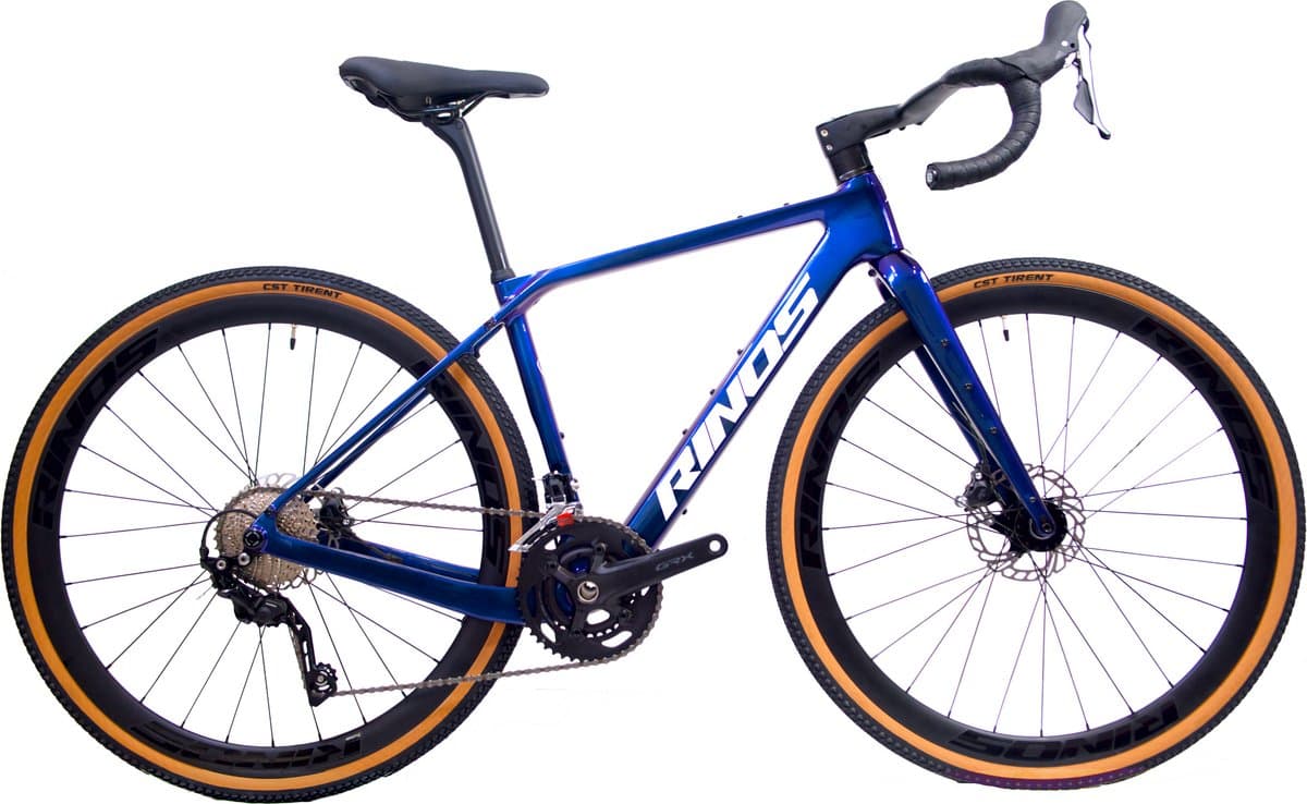 Rinos Sandman 7 - Gravel Fiets - Gravel Bike – carbonframe - GRX 820 24 versnellingen - hydraulische schijfremmen - lichtgewicht - allround fiets voor elk terrein - Kameleon - Blauw - Paars 52
