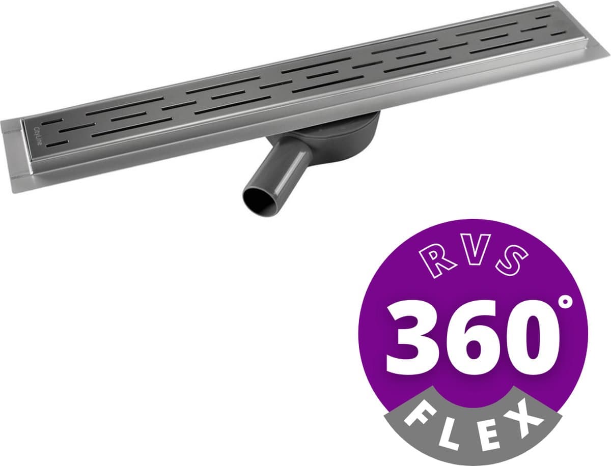 CityLine douchegoot - RVS - 100 cm - Flex uitloop - Standaard rooster