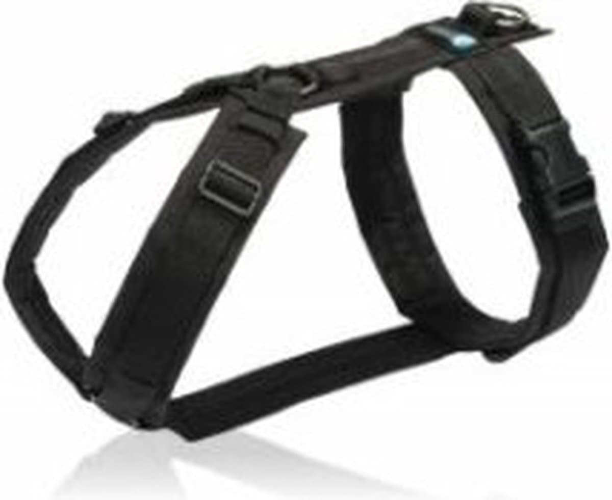 Annyx hondentuig harnas Y model Zwart Gevoerd Maat M - Geschikt voor borstomtrek 62 tot 74cm