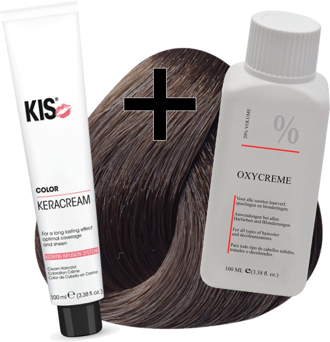 KIS haarverfset - 6A Donker asblond  - haarverf & waterstofperoxide