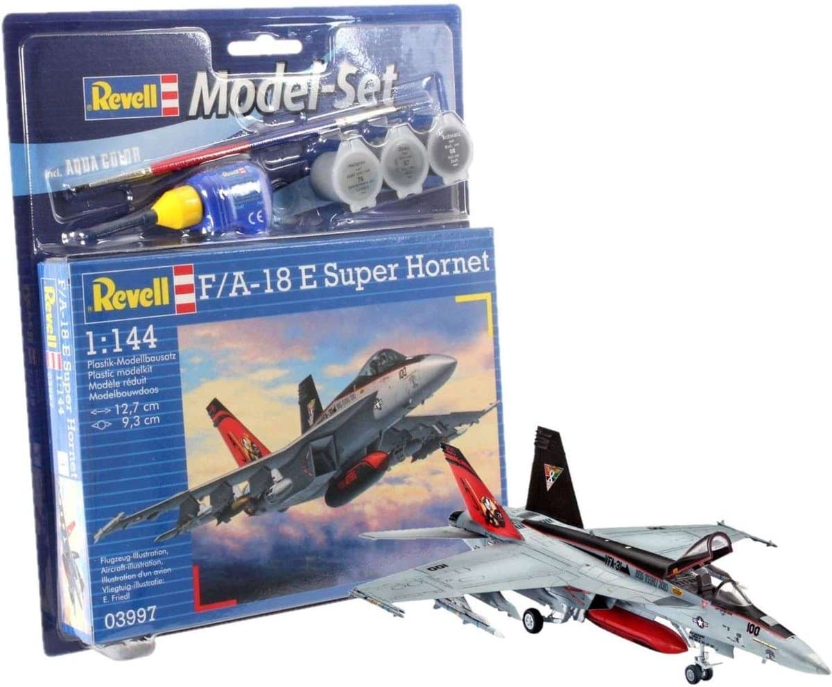 Revell Modelbouwpakket Militaire voertuigen - 63997 F/A-18E Super Hornet - Model Set Plastic - 1:144 - Modelbouw