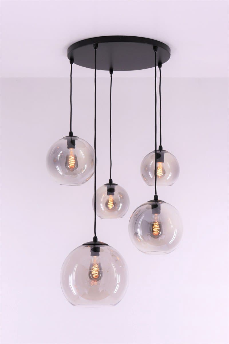 EEF Hanglamp Grey getint glas - 60cm