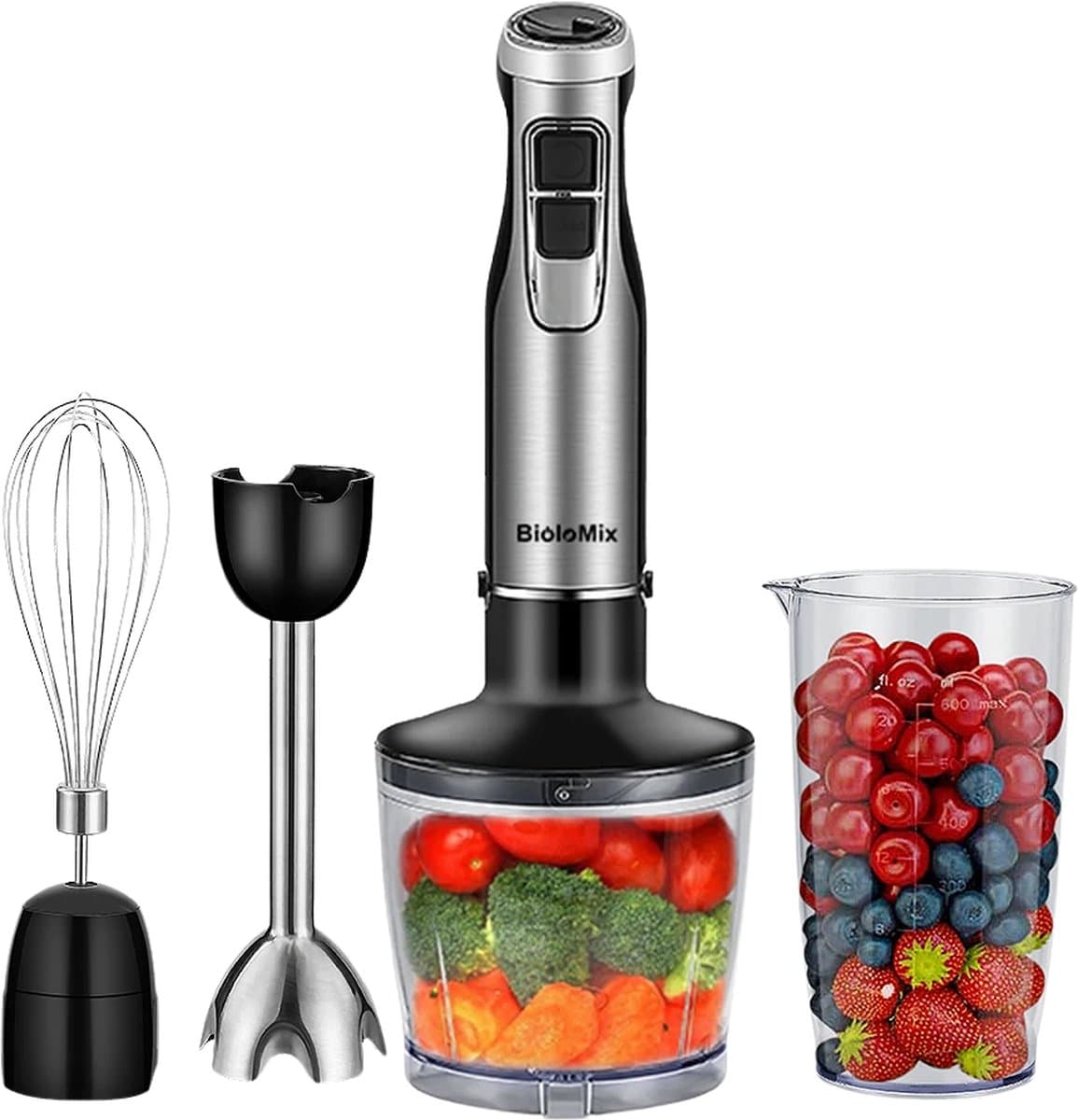KTN® Mixer Set - Staafmixer - Blender - Hakmolen - Garde - Mengbeker - Elektrisch - 4 in 1