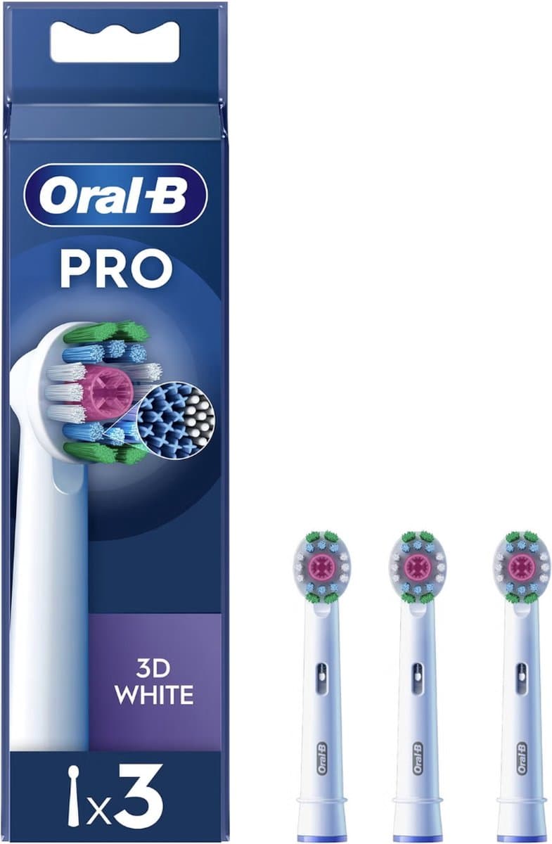 Oral-B 3D White Pro - Opzetborstels met CleanMaximiser Technologie - 3 Stuks