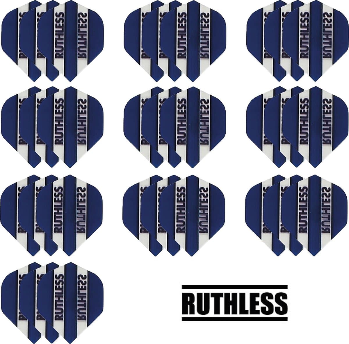 10 Sets (30 stuks) Ruthless flights Multipack - Blauw - darts flights