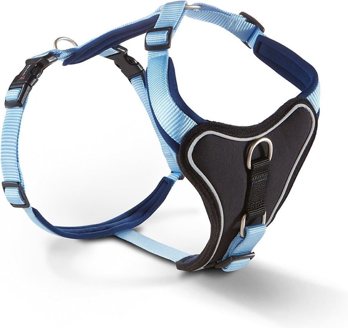 Wolters hondentuig gepolsterd Professional Comfort, maat 1: 35-40cm x 25mm blauw/hemelsblauw