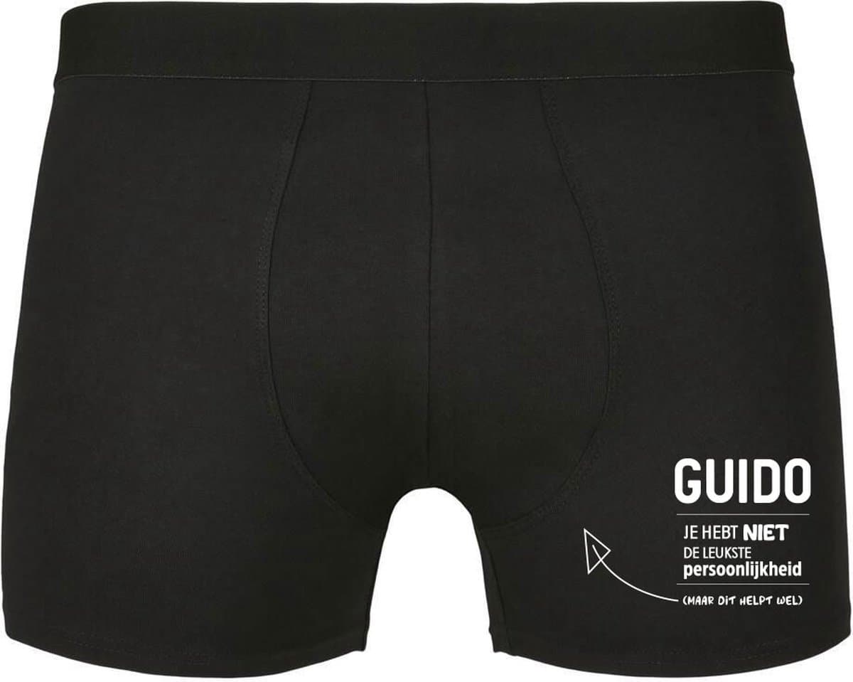 Guido, je hebt niet de leukste persoonlijkheid, maar dit helpt wel Heren Boxershort - relatie - vriend - onderbroek - grappig