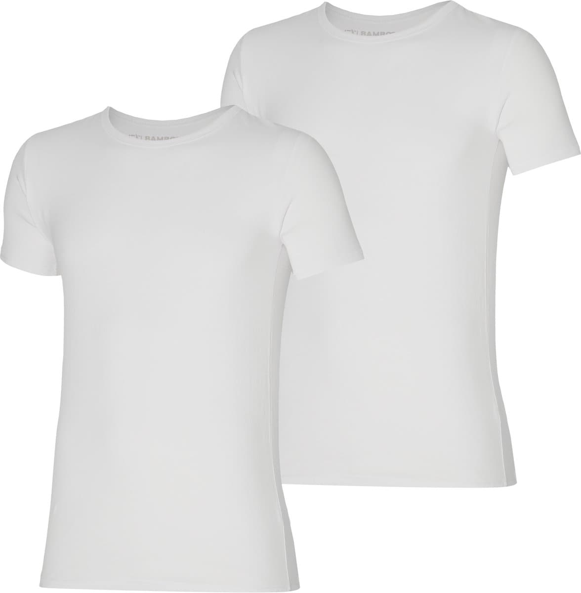 Apollo heren T-shirt Bamboe - Ronde Hals- 2-pack - Wit - XXL