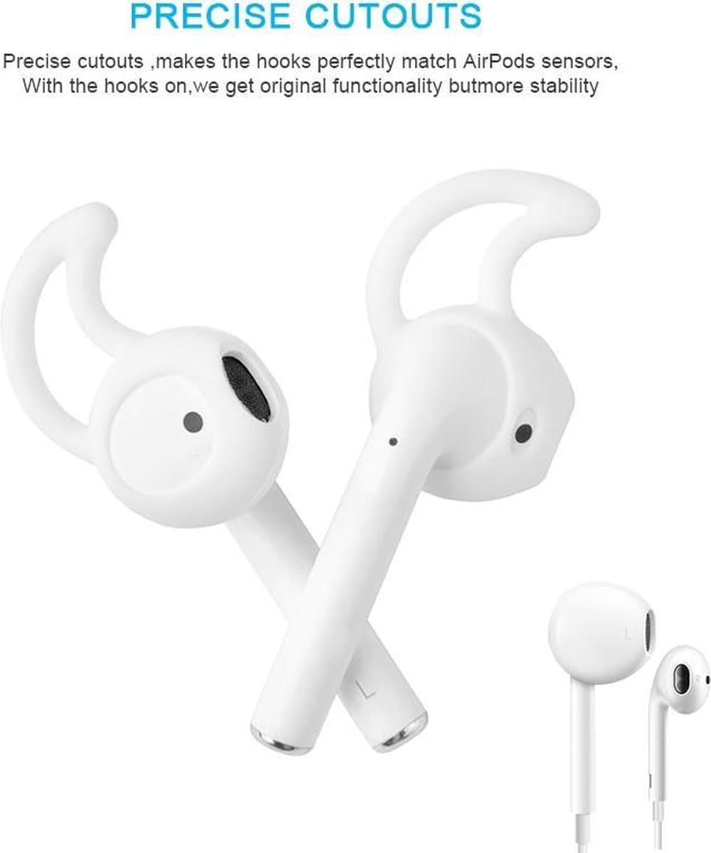 KELERINO. Anti-slip siliconen earhooks / earhoox / oorhaken geschikt voor Airpods 1 & 2 - Wit