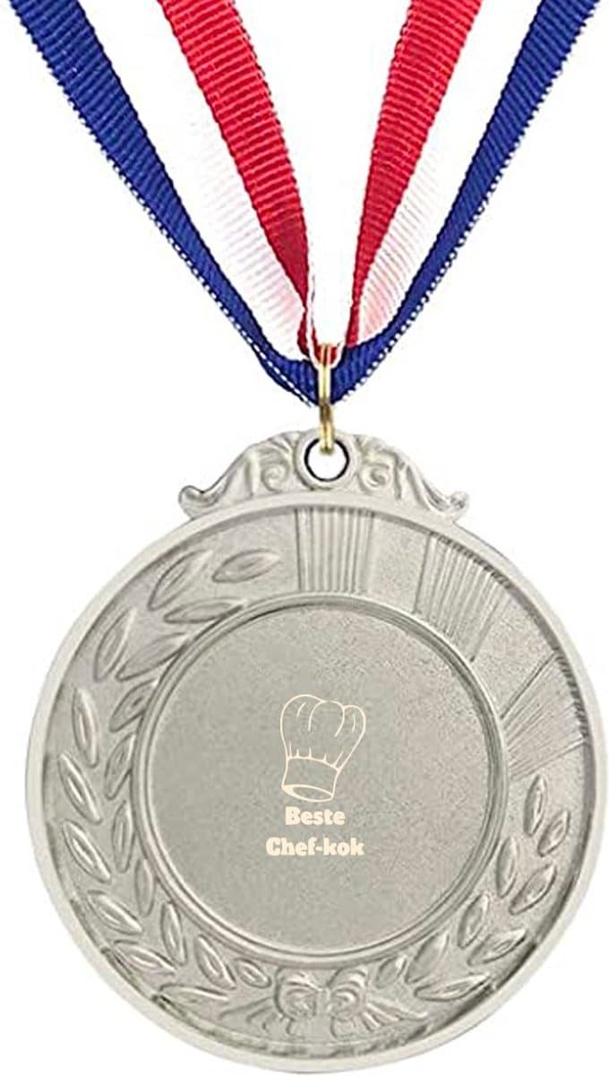 Akyol - chefkok medaille zilverkleuring - Kok - chef - koken - cadeau - verjaardag - bakken