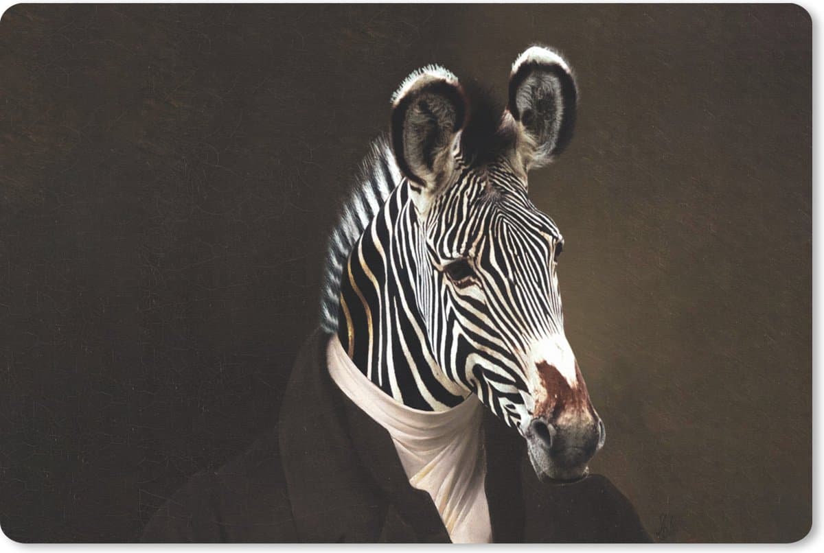 Muismat XXL 120x80 cm - Bureau onderlegger - Bureau mat Oude meesters - Zebra - Kunst - Bureaumat - Gaming mousepad xl - Bureaulegger groot - Computer deskmat