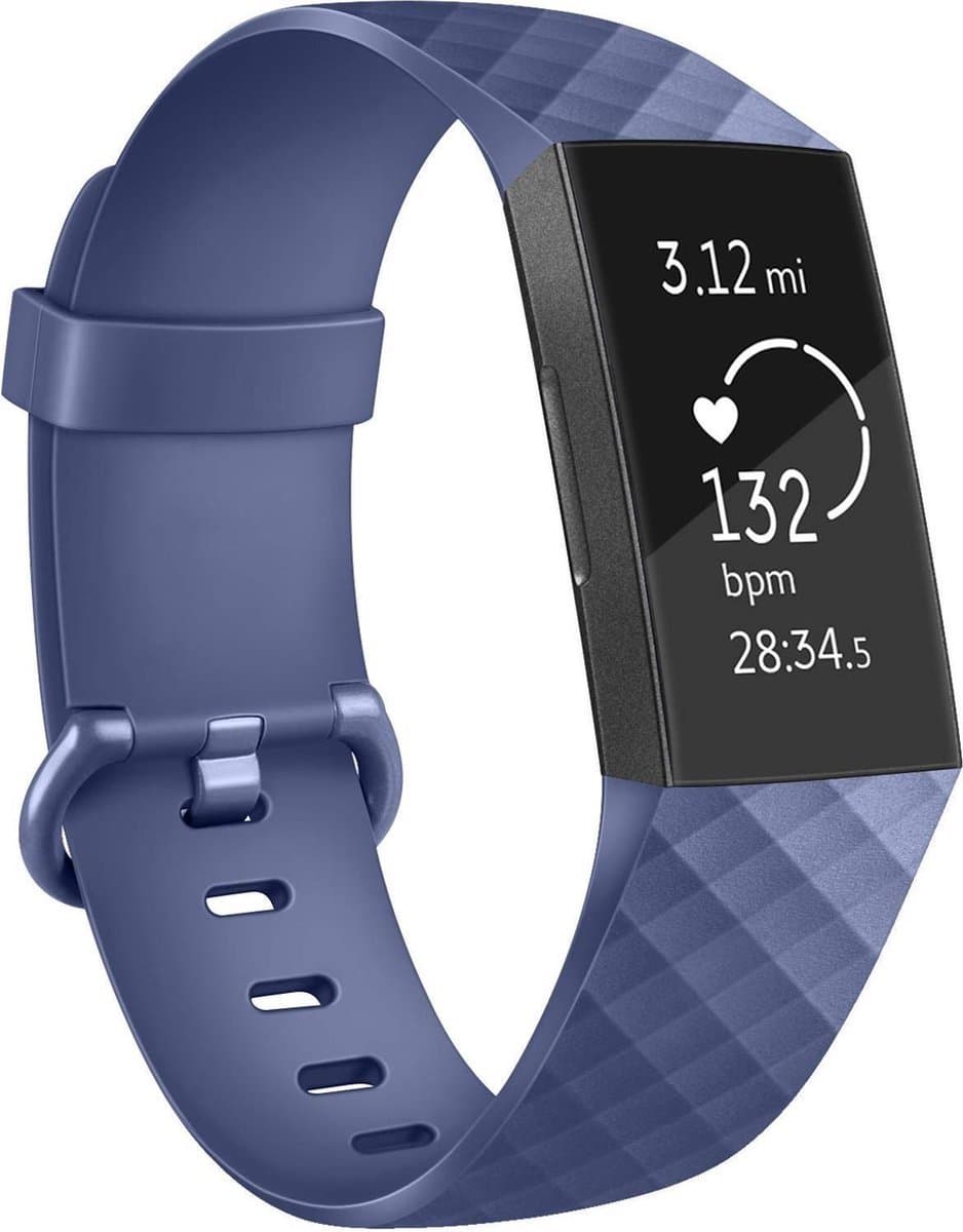 Jumada’s horlogeband - Fitbit Charge 3 - Gespsluiting - Navy Blue - Siliconen
