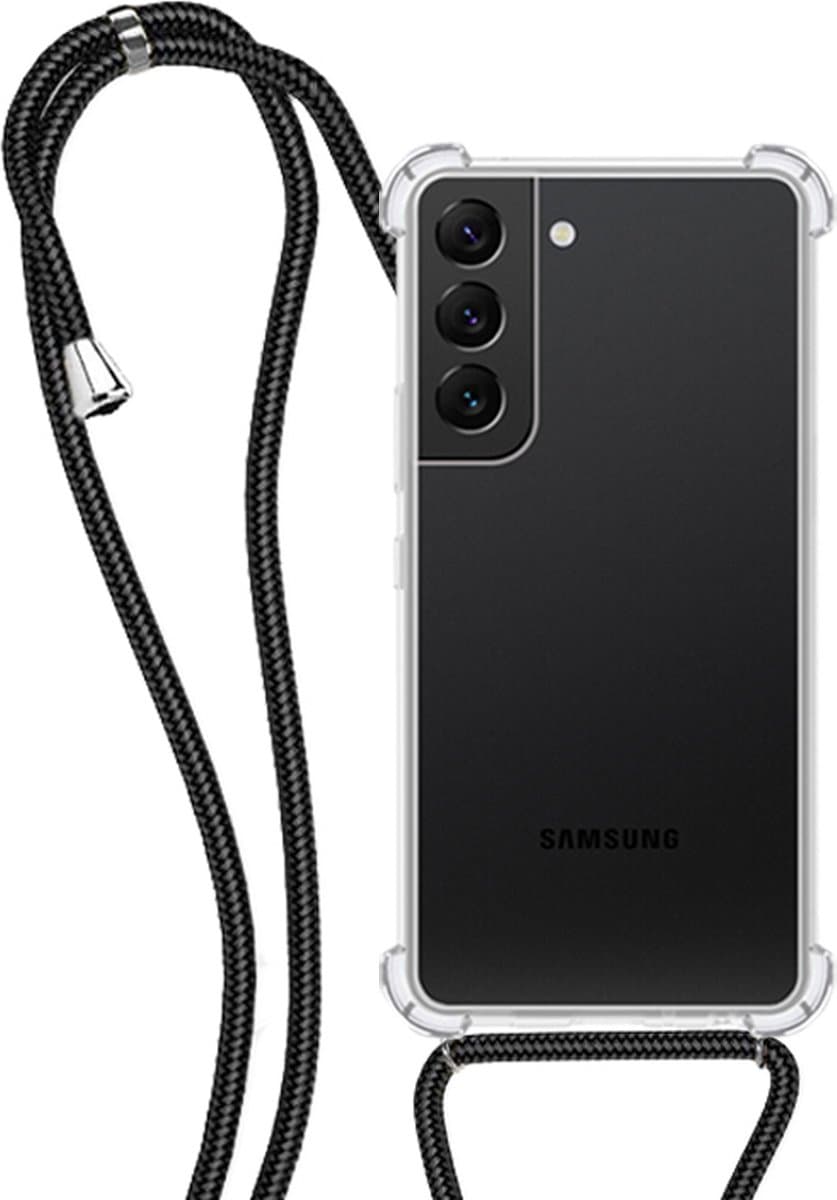 Hoesje - Geschikt voor Samsung Galaxy S21 Plus - Met Koord - Shock Proof - Siliconen Case - Back Cover - Telefoonkoord - Telefoon Hoes Shockproof - Telefoonketting - Transparant