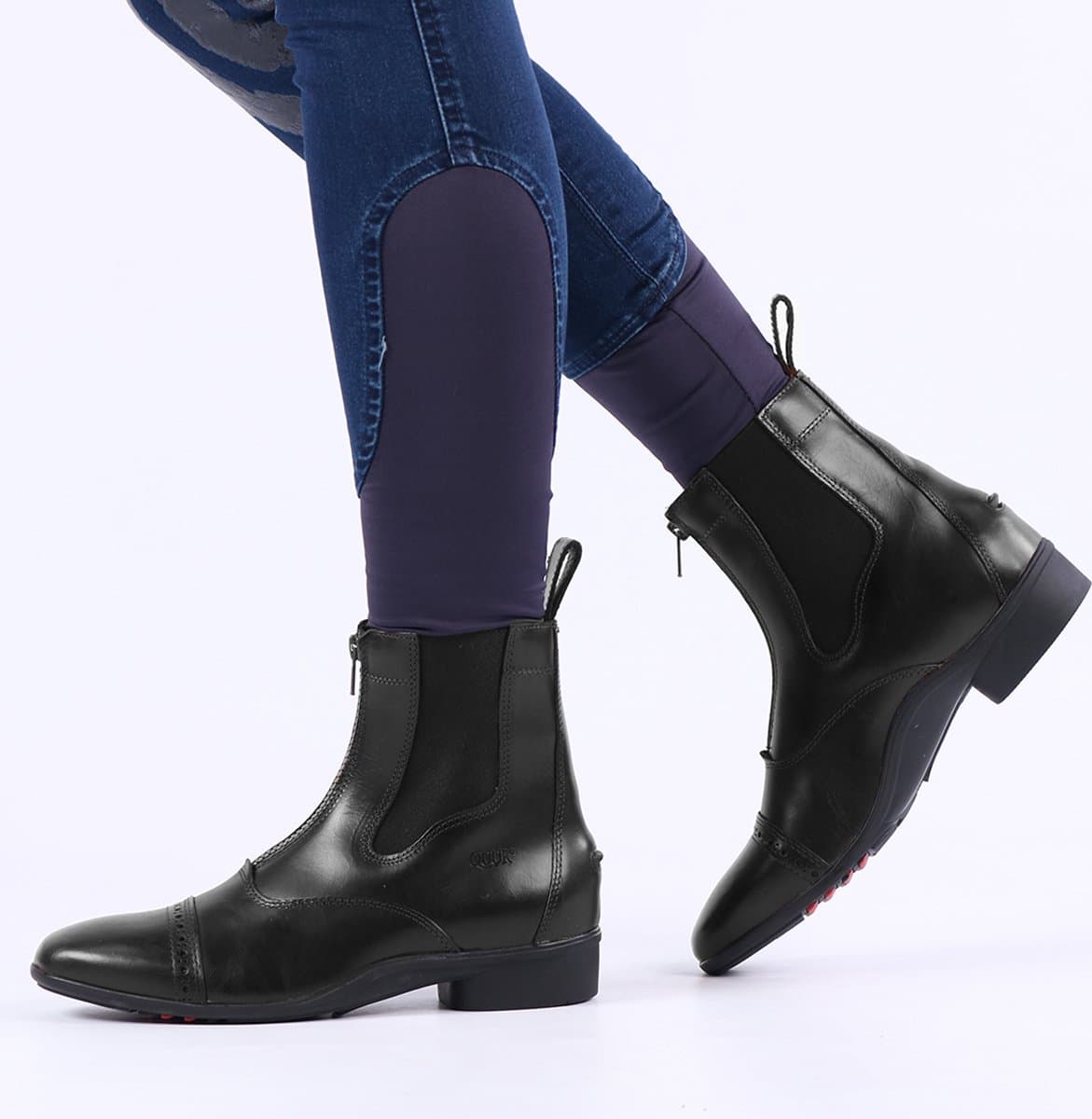 QUUR Jodhpurs Marbella - Paardrijlaarzen - Leer - Zwart - Maat 37