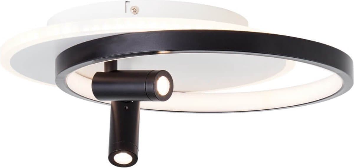 Brilliant Eunomia LED plafondlamp 35x30cm 2-vlammig zwart/wit, metaal/kunststof, 1x LED geïntegreerd, 30 W, (lichtstroom: 2900lm, lichtkleur: 3000K)