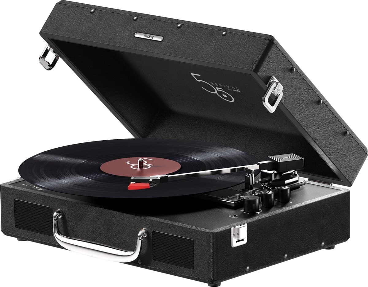 Mixx Revival 55 Retro Vinyl Platenspeler - Bluetooth - Ingebouwde Speakers - Draagbaar - Zwart