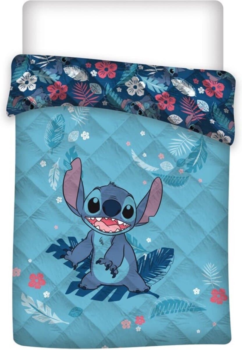 Disney Lilo & Stitch Sprei Flowers - Eenpersoons - 140 x 200 cm - Polyester