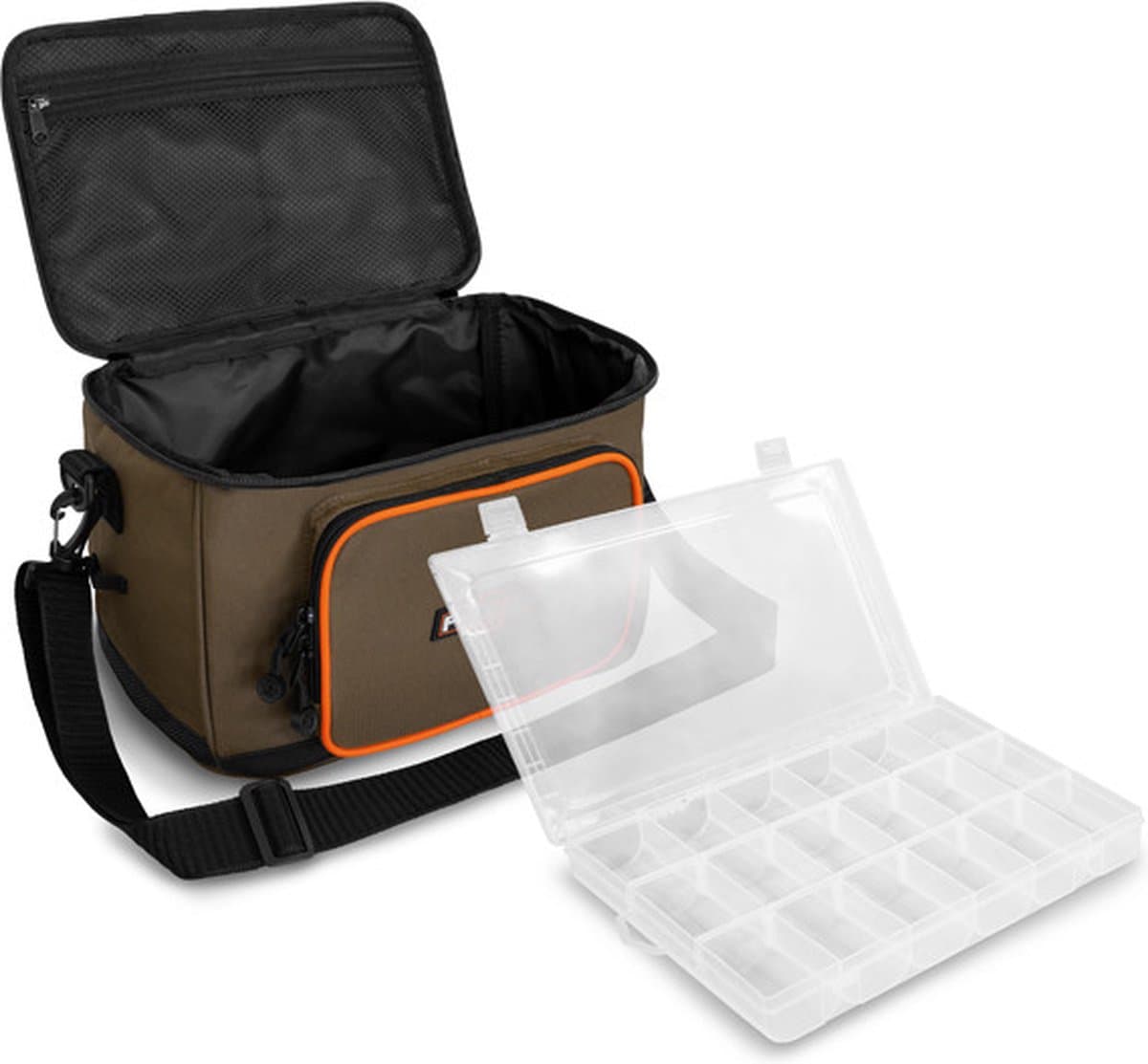 Vistas - Delphin - Proxes XL - Met schouderriem - Inclusief 1 tacklebox - Oranje/Bruin