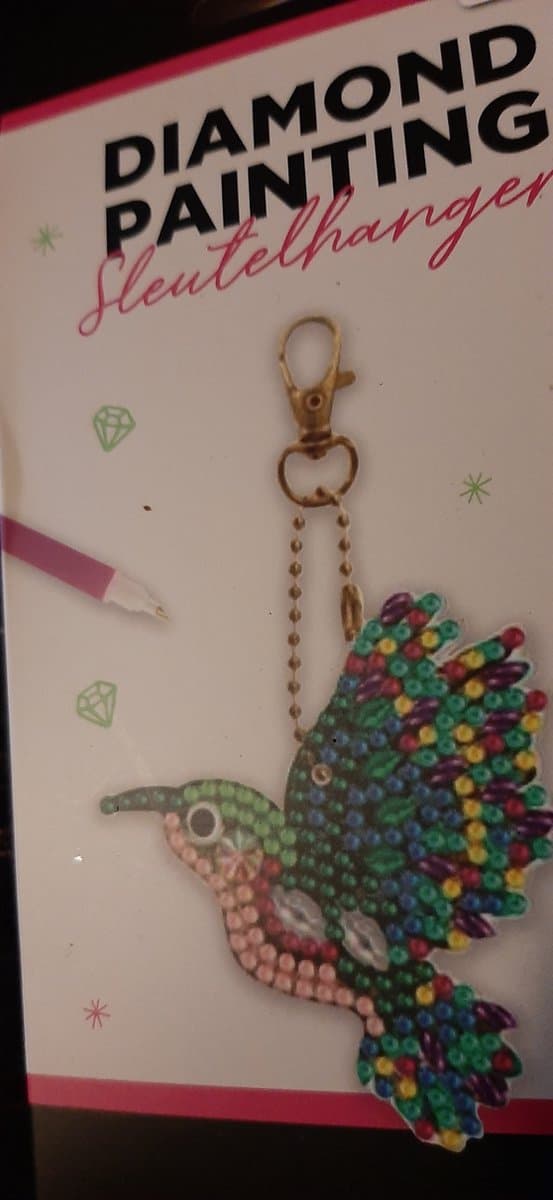 Diamond painting- sleutelhanger - kolibrie / vogel