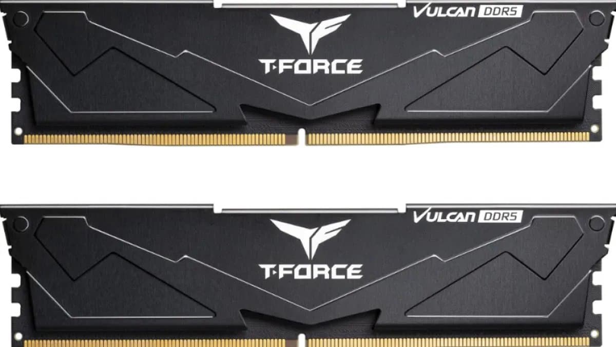 Team Group T-Force Vulcan - Geheugen - DDR5 - 32 GB: 2 x 16 GB - 288-PIN - 6000 MHz / PC5-48000 - CL38 - 1.25V - XMP 3.0 - On-die ECC - zwart