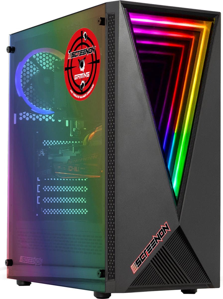 ScreenON - Game Computer / Gaming PC - Ryzen 5 - 500GB M.2 SSD - 16GB RAM - Intel Arc A380 - Game PC TX88554 - Windows 11