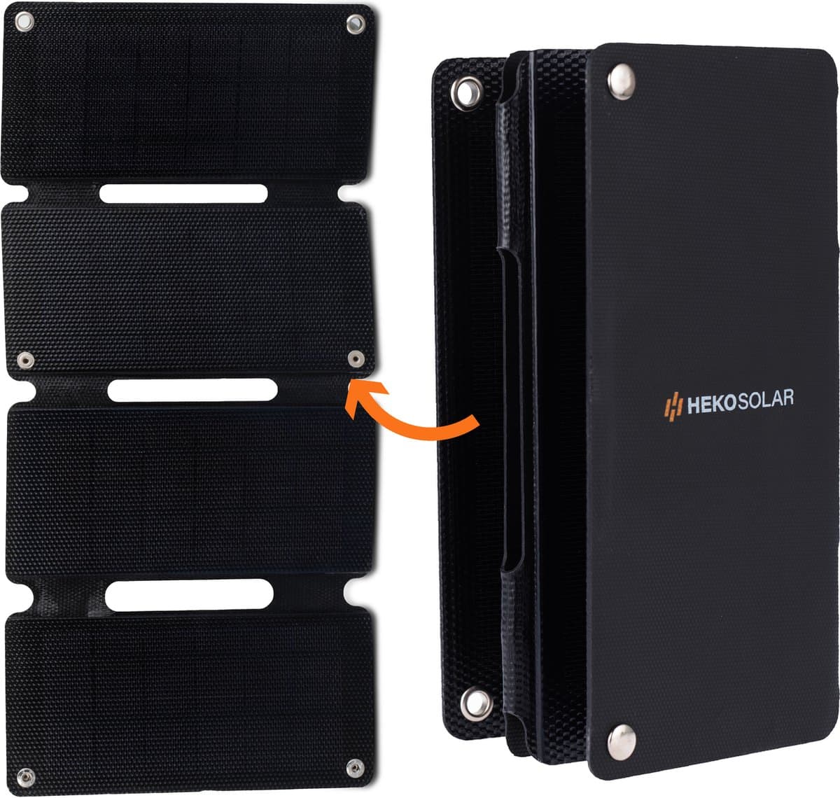 Heko Solar® Unfold 15 - Draagbaar Zonnepaneel - 15W - Opvouwbaar - IP65 - Werkt met Powerbank - USB-A en USB-C - Noodpakket, Kamperen en Outdoor