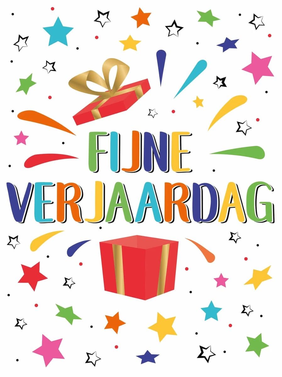 Wenskaart - A4 formaat - Fijne verjaardag - Een Stuk - MAX013