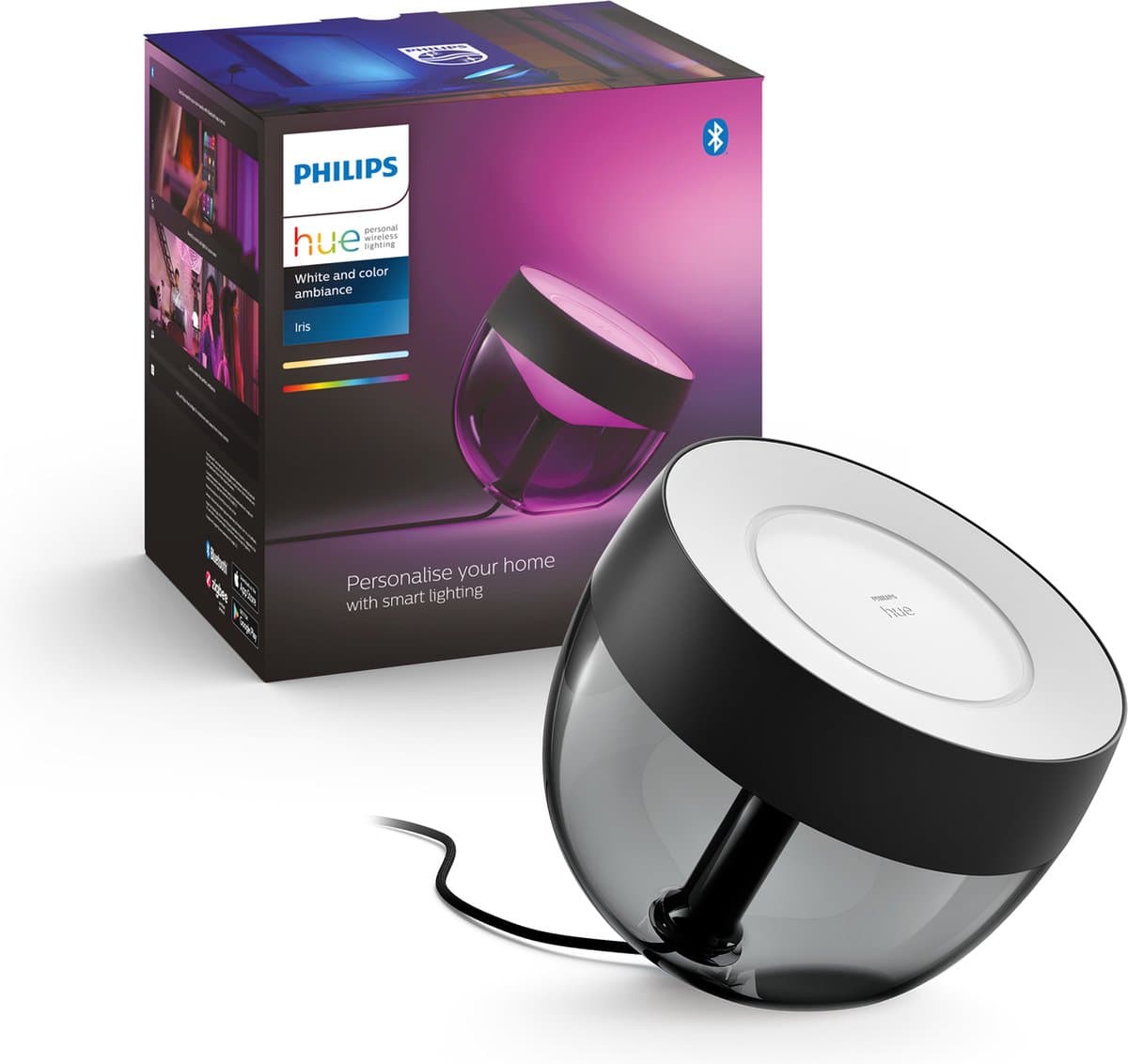 Philips Hue Iris White and Color Zwart