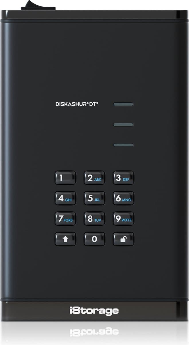 iStorage diskAshur DT3 HDD – externe harde schijf – 12TB – USB – 256-bit – Zwart