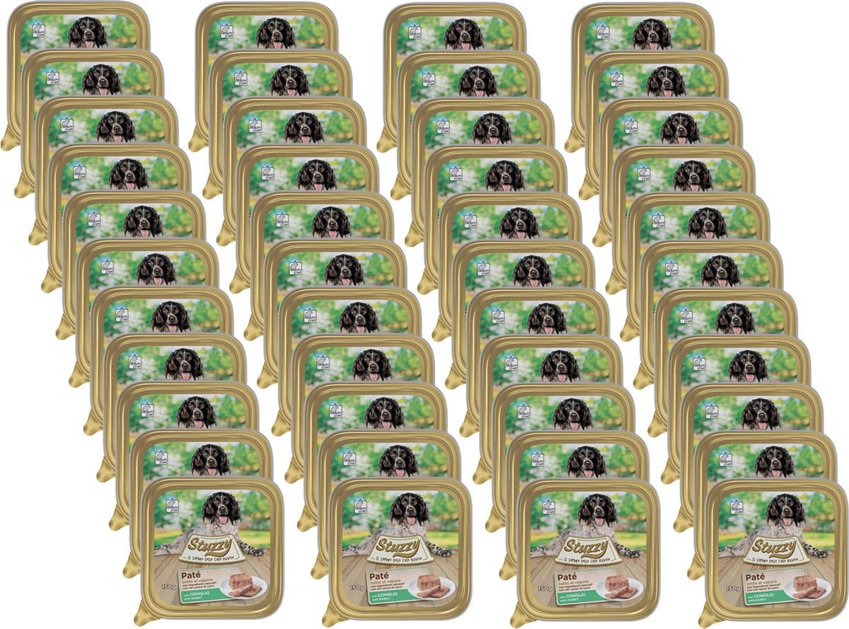 Mister Stuzzy Dog Paté 150 g - Hondenvoer - 44 x Konijn