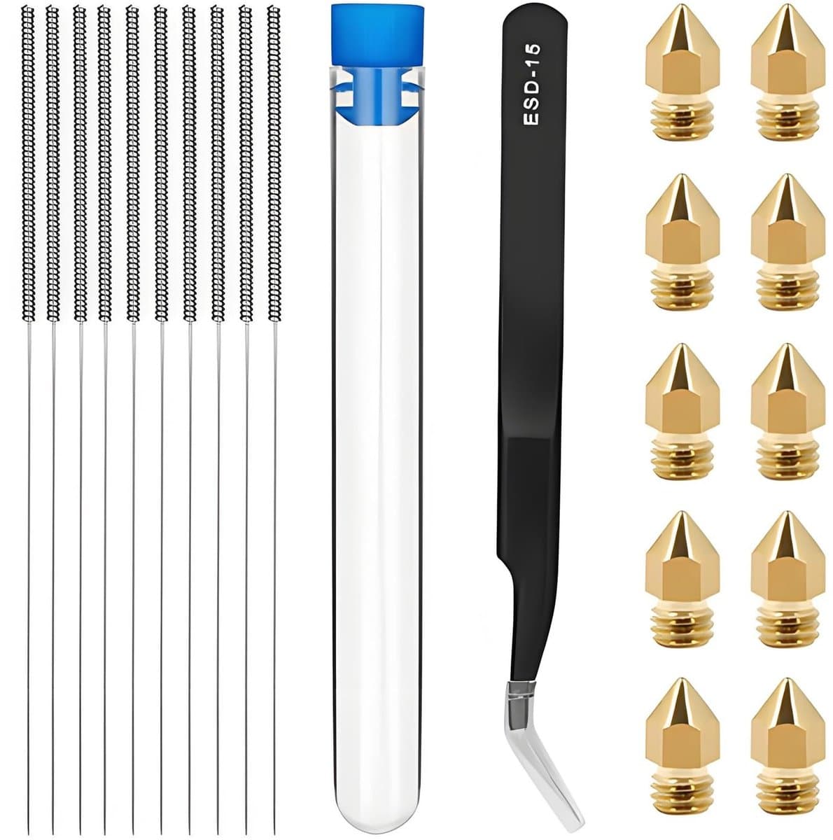 Dailygoods - Reinigingsset voor 3D-Printers met 10 Reinigingsnaalden en Sproeiers