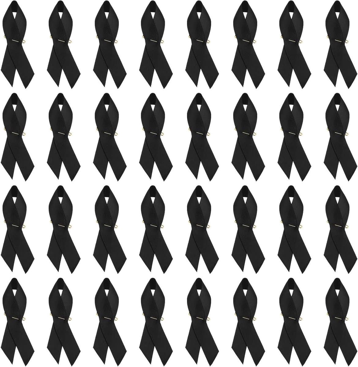 Polyester Lint Spelden - Bewustwordingslinten Satijn - Decoratie Kleding - Zacht Glanzend Materiaal - 76 x 13 cm - Zwart