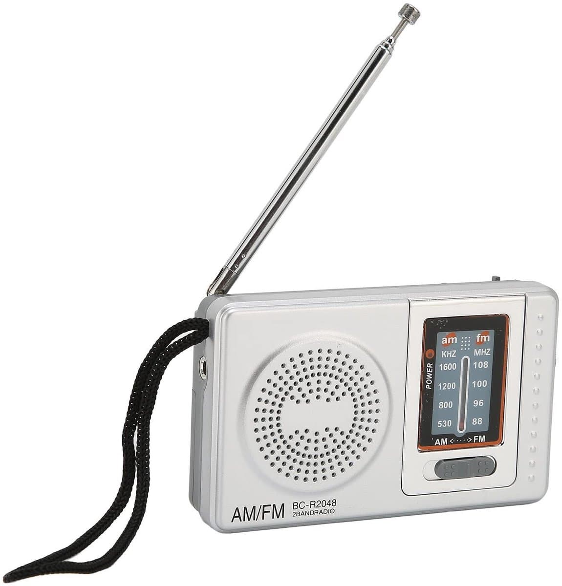 Jhubersproducts - Draagbare radio - AM FM radio - Hoge kwaliteit luidspreker - Zilver Grijs - Persoonlijke radio - Geschikt voor thuis en onderweg - C