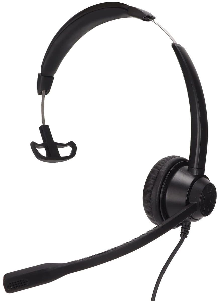 By shayne - Bedrade Headset - Ruisonderdrukking - Draagbare headset met één oor - Zwart - Klantenservice headset - Voor callcenters en telemarketing .