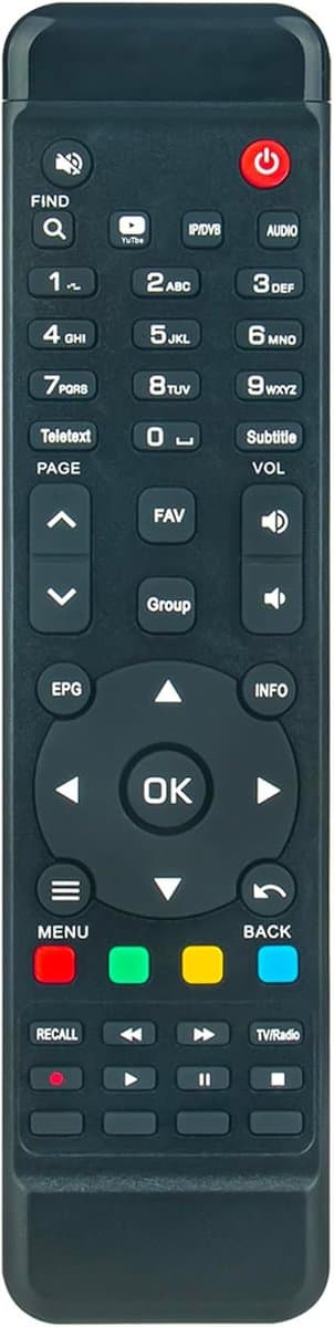 Afstandsbediening - Universele controller - TV bedienen - Directe koppeling - Infrarood - Zwart