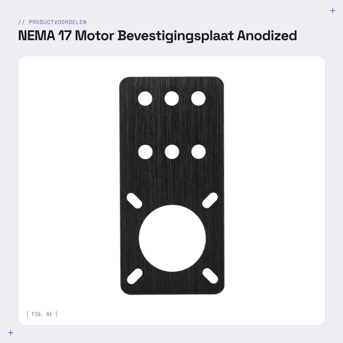 Dailygoods- Motorbeugel Zwart Geanodiseerd - NEMA 17 Stapelmotor - Aluminium Beugel - Verstelbaar - Geschikt voor V-Groove - Inclusief Montageplaat - Motorsteun