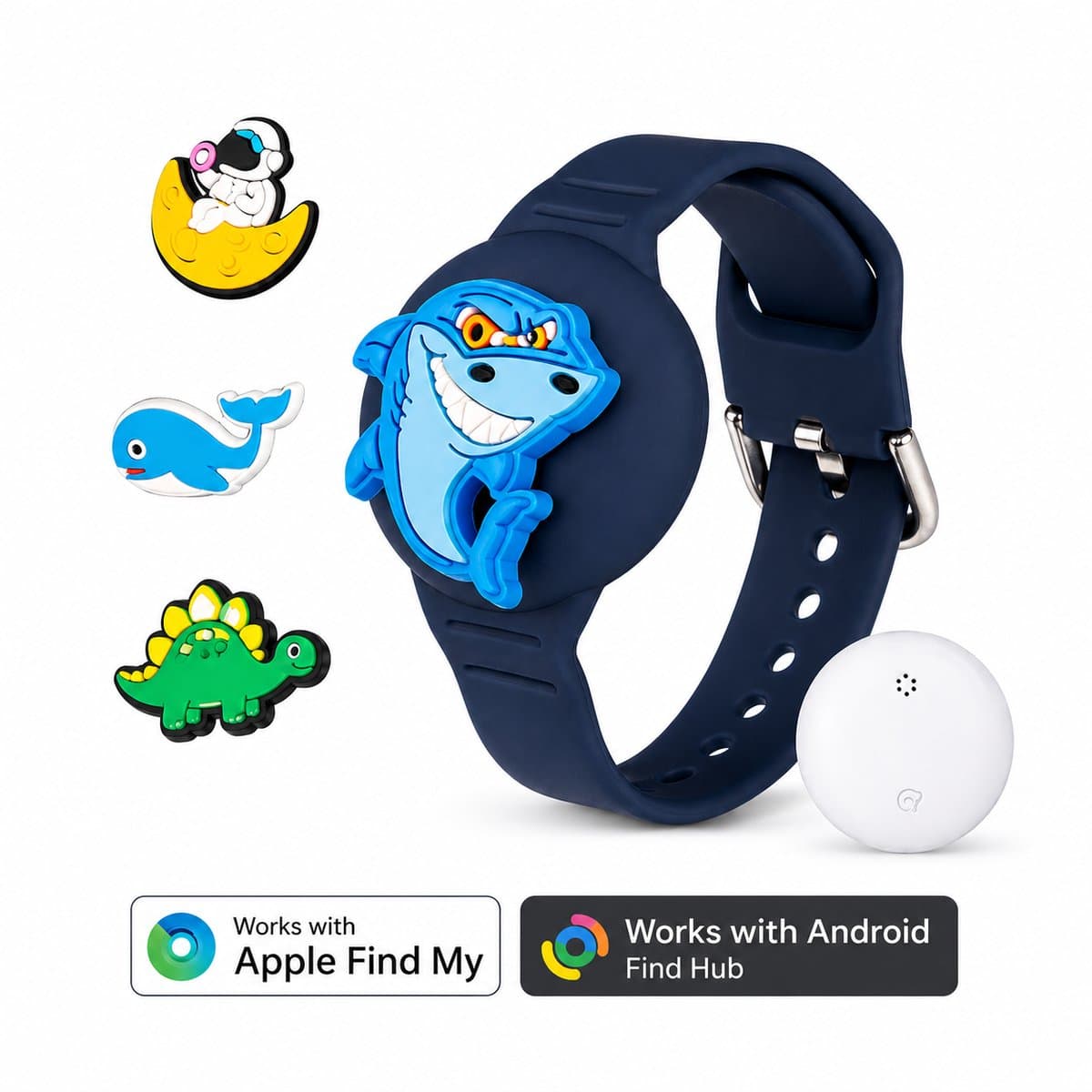 Kinder horloge - GPS armband - Werkt met Apple Find My - Armband inclusief tracker - Met Geluidssignaal - Waterdicht