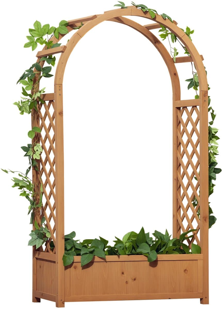 Outsunny Multifunctioneel tuinbed - Vurenhout - 83x36x152cm - Bruin