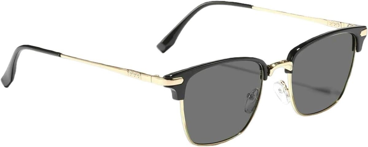 Zonnebril Vrouwen - Zonnebril Mannen - Casual Buiten - Klassiek Vierkant - 65 mm Lensbreedte - Zwart