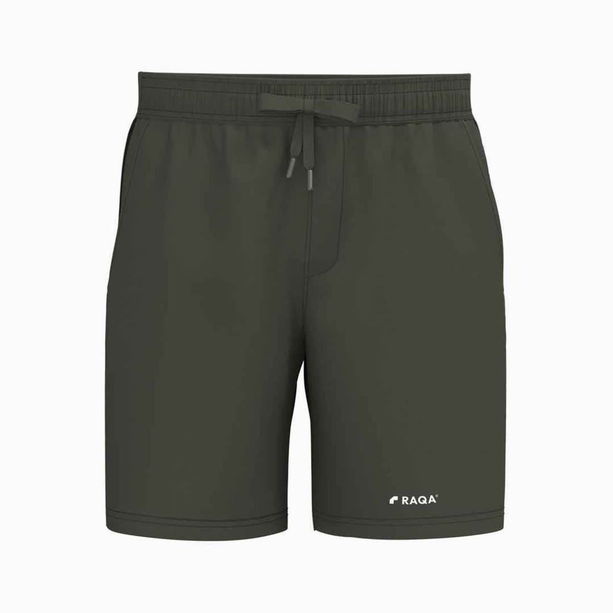Raqa® Court Elite - Padel short - Sport short - Tennis short - Heren - Verschillende Kleuren - Elastische Tailleband - 92% Polyester - Khaki / zwarte streep