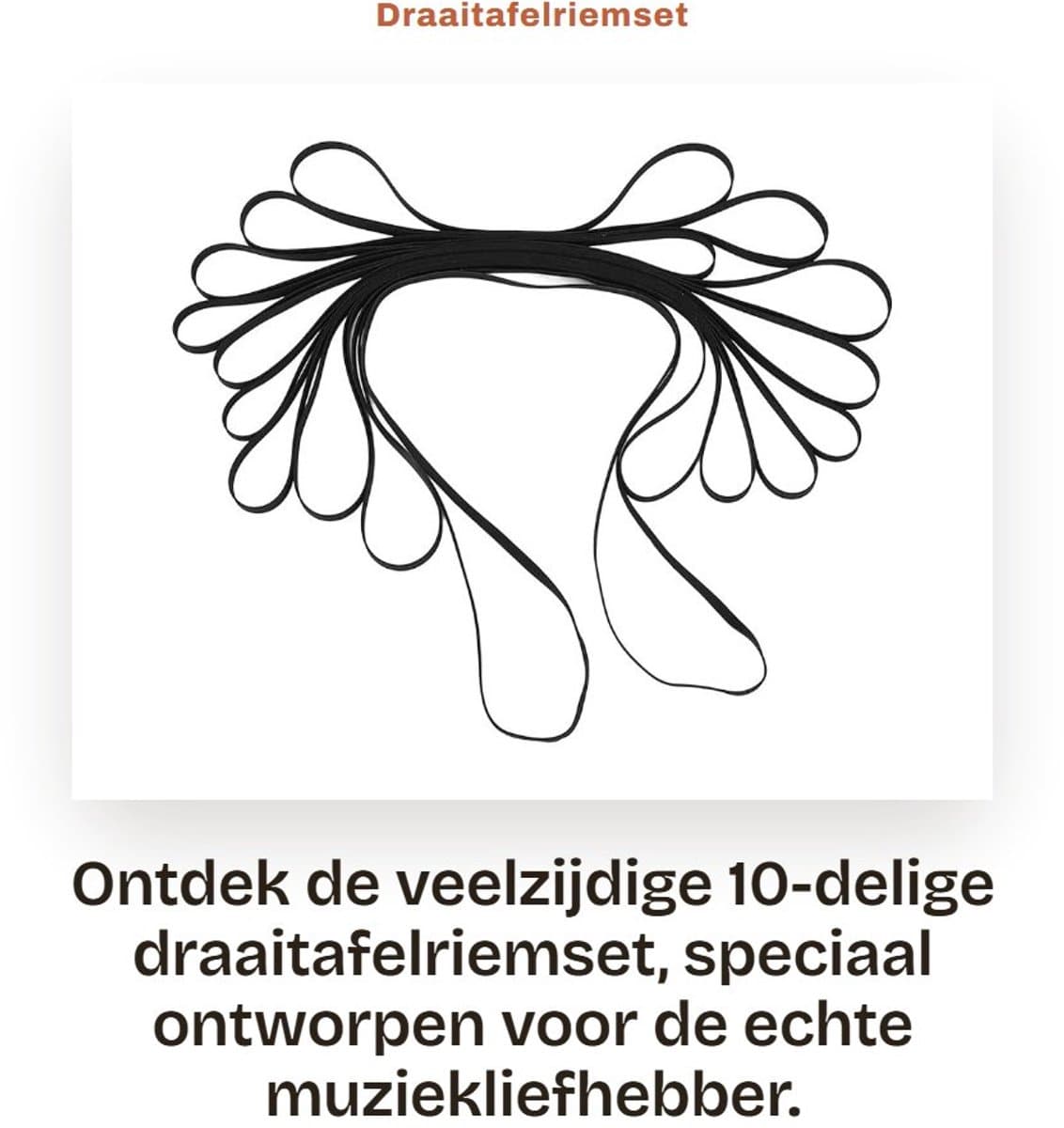 Draaitafelriemset 10-delig - Vervangingsriemen - Soepel Rubbermateriaal - Hoge prestaties - Duurzaam - Trillingsabsorptievermogen - Platenspeler Riem