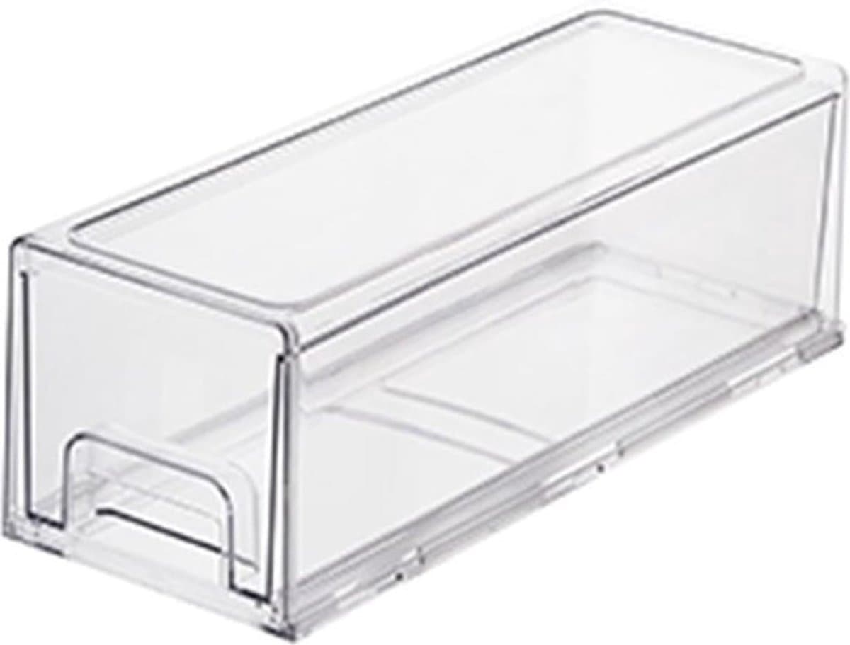 Koelkast Organizer - Koelkast Opbergbox Laden - Uniek Ontwerp-Uittrekbare Lade - Koelkast Plank - Opbergbox - Lade Organizer - Keuken Organizers - Transparant - Koelkast Bakjes - Opbergdoos - 33.7*12.5*11CM - PET