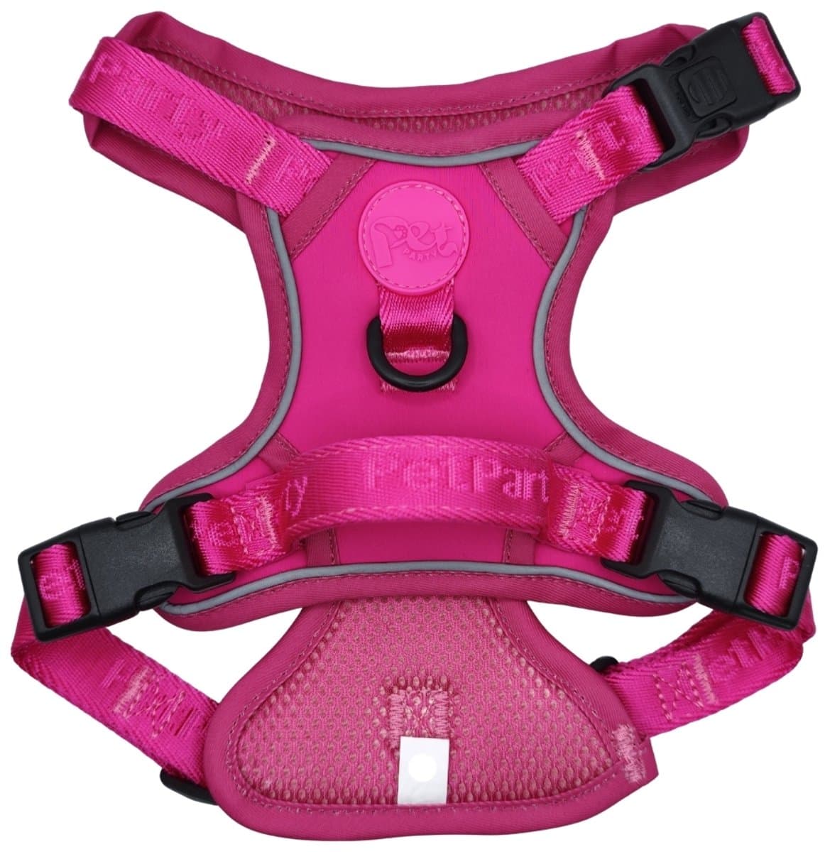Pet Party Y-Hondenharnas No Pull - Anti Trek Hondentuig met Borstclip en Rugclip - Verstelbaar Y-Tuig - Reflecterend en Zacht Gevoerd - Roze - Maat M - Borstomvang 60-76 cm