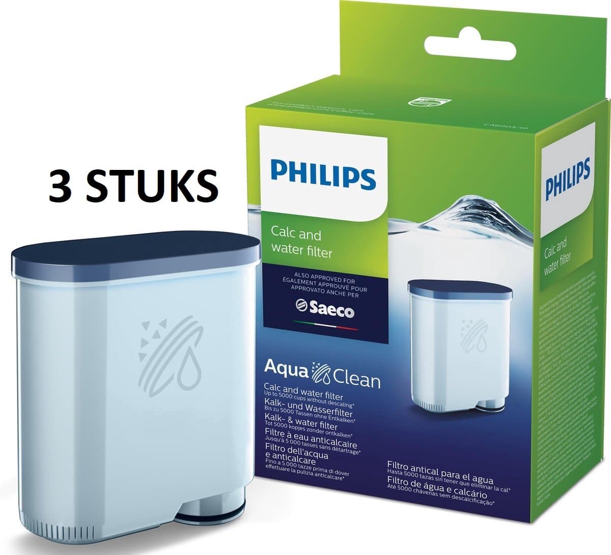 3x Philips/Saeco AquaClean CA6903/10 - Koffiemachinereiniger - Kalk- en waterfilter