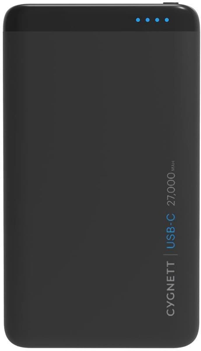Cygnett Powerbank ChargeUp Pro 27.000 mAh - USB-C en USB 2.0 aansluitingen - 3 apparaten tegelijk opladen - Zwart